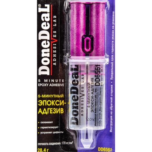 Done Deal 5 min Epoxy Adhesive прозрачный 5-минутный эпокси-адгезив 28.4 г, изображение 2