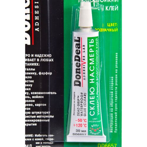 Done Deal Dead Grip Water Proof Glue водостойкий универсальный прозрачный клей Склею насмерть 30 мл, изображение 2
