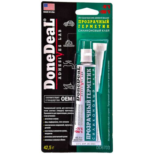Done Deal Clear RTV Silicone Adhesive Sealant прозрачный силиконовый герметик-клей 42.5 г