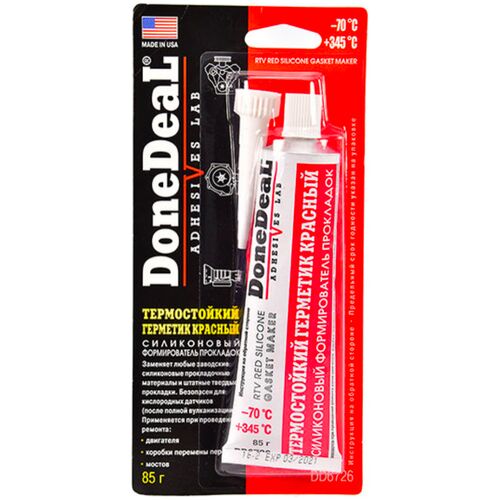 Done Deal Red RTV Silicone Gasket Maker термостійкий до +345 ° С герметик червоний формувач прокладок 85 г