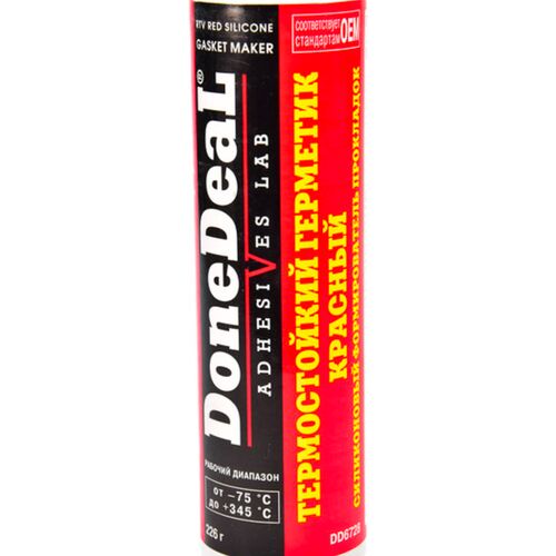 Done Deal Red RTV Silicone Gasket Maker термостойкий до +345 °С красный герметик формирователь прокладок 226 г, изображение 2