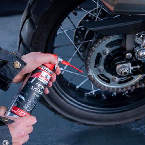 NIGRIN Moto-Bike Ketten-Sprühfett Dry Lube für Motorrad прозоре мастило для ланцюга мотоцикла (Німеччина) 400 мл, зображення 5