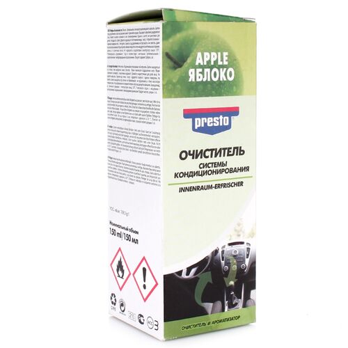 PRESTO Innenraum-Erfrischer автоматический очиститель кондиционера (яблоко) 150 мл, Запах: Apple, Количество: 150 мл, изображение 2