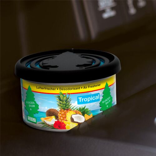 Little Trees Fiber Can Tropical Air Freshener ароматизатор консерва в подстаканник (под сиденье) с запахом тропики, изображение 3