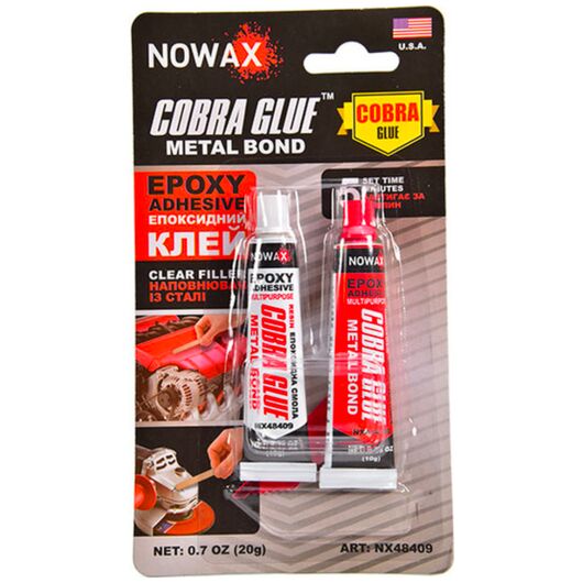 NOWAX Cobra Glue Metal Bond Epoxy Adhesive эпоксидный клей Кобра клей стальной 20 г