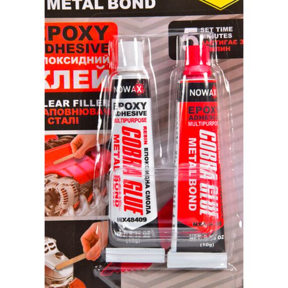 NOWAX Cobra Glue Metal Bond Epoxy Adhesive эпоксидный клей Кобра клей стальной 20 г, изображение 2