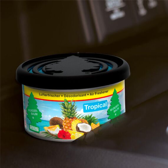 Little Trees Fiber Can Tropical Air Freshener ароматизатор консерва в подстаканник (под сиденье) с запахом тропики, изображение 3