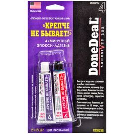 Done Deal Strongest Fast set Epoxy Adhesive прозорий 4-хвилинний епокси-адгезив Міцніше не буває 2 х 21.3 г