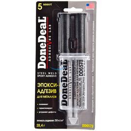 Done Deal 5 хв Steel Weld Epoxy Adhesive сірий 5-хвилинний епокси-адгезив для металів 28.4 г