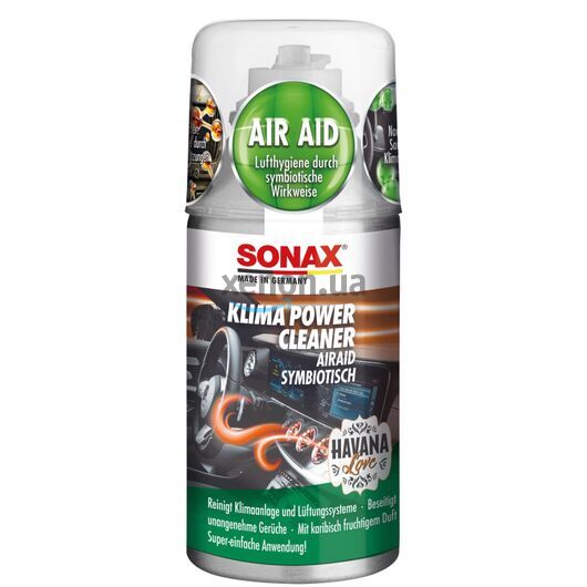 Очиститель кондиционера антибактериальный с ароматом Havana Love SONAX Klima Power Cleaner AirAid, 100 мл (323800)