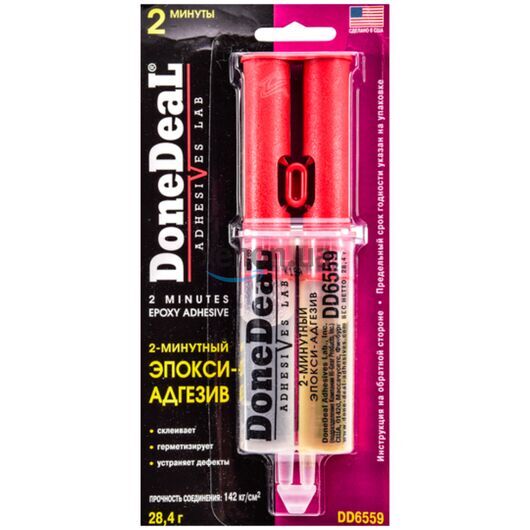 Done Deal 2 хв Epoxy Adhesive прозорий 2-хвилинний епокси-адгезив 28.4 г