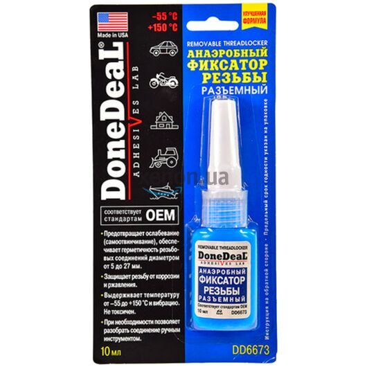 Done Deal Removable Threadlocker синий анаэробный фиксатор резьбы разъемный 10 мл
