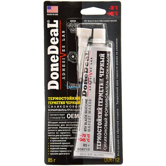 Done Deal OEM Black RTV Silicone Gasket Maker черный термостойкий герметик до +345 °С формирователь прокладок 85 г