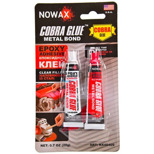 NOWAX Cobra Glue Metal Bond Epoxy Adhesive эпоксидный клей Кобра клей стальной 20 г