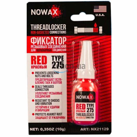 NOWAX Threadlocker Type 275 Red фиксатор резьбы 10 г