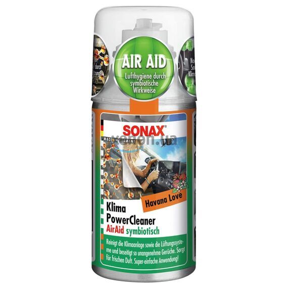 Очиститель кондиционера антибактериальный с ароматом Havana Love SONAX Klima Power Cleaner AirAid, 100 мл (323800), изображение 2
