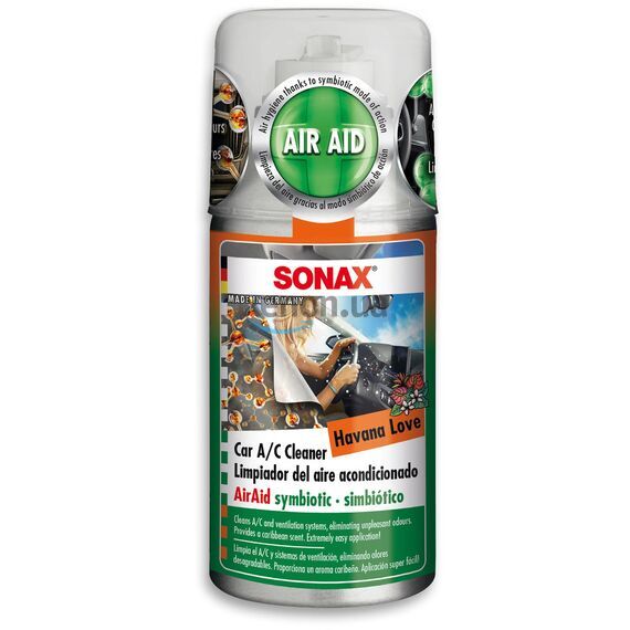 Очиститель кондиционера антибактериальный с ароматом Havana Love SONAX Klima Power Cleaner AirAid, 100 мл (323800), изображение 3