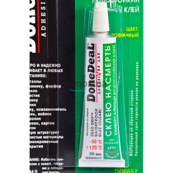 Done Deal Dead Grip Water Proof Glue водостойкий универсальный прозрачный клей Склею насмерть 30 мл, изображение 2