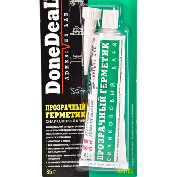 Done Deal Clear RTV Silicone Adhesive Sealant прозрачный силиконовый герметик-клей 85 г, изображение 2