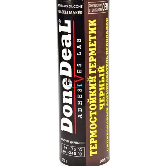Done Deal OEM Black RTV Silicone Gasket Maker черный термостойкий герметик до +345 °С формирователь прокладок 226 г, изображение 2