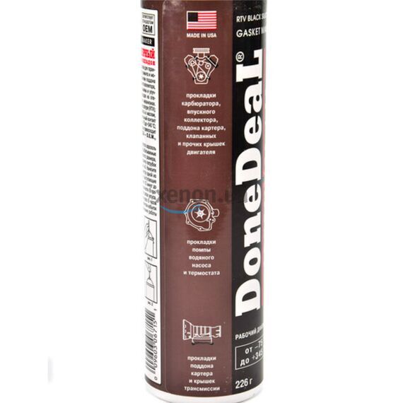 Done Deal OEM Black RTV Silicone Gasket Maker черный термостойкий герметик до +345 °С формирователь прокладок 226 г, изображение 3