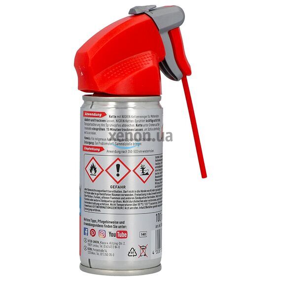 NIGRIN Ketten-Sprühfett полностью синтетическая смазка для цепи мотоцикла (Германия) 100 мл, изображение 2